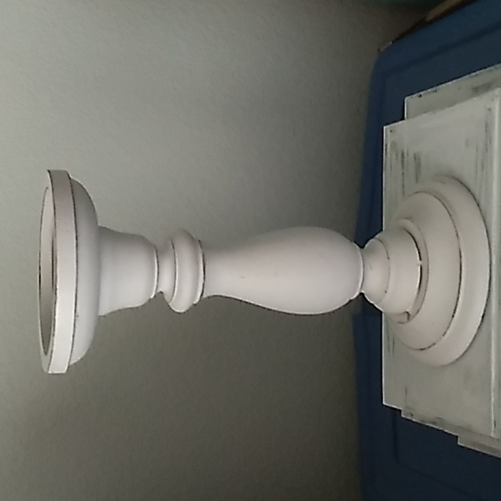 Candlestick candle holder white rustic